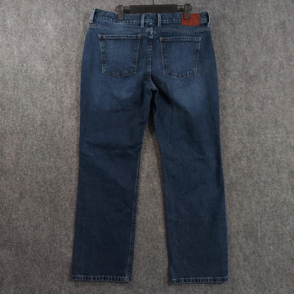 Mott & Bow Jeans Mens 35x32 Blue Dark Wash Regular Straight Stretch Denim Pants